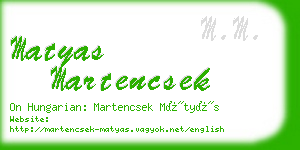 matyas martencsek business card